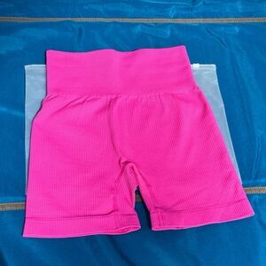OQQ pink biker shorts